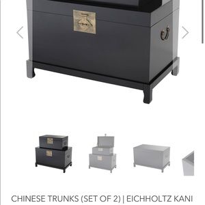 Eichholtz Kani set of two black trunks